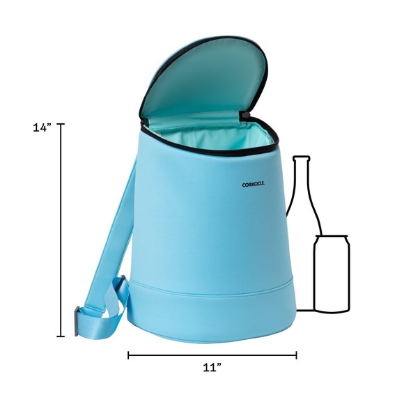 Corkcicle Eola Blue Bucket‎ Cooler Wine Bag Neoprene Insulated  Backpack Cooler - Picture 4 of 13